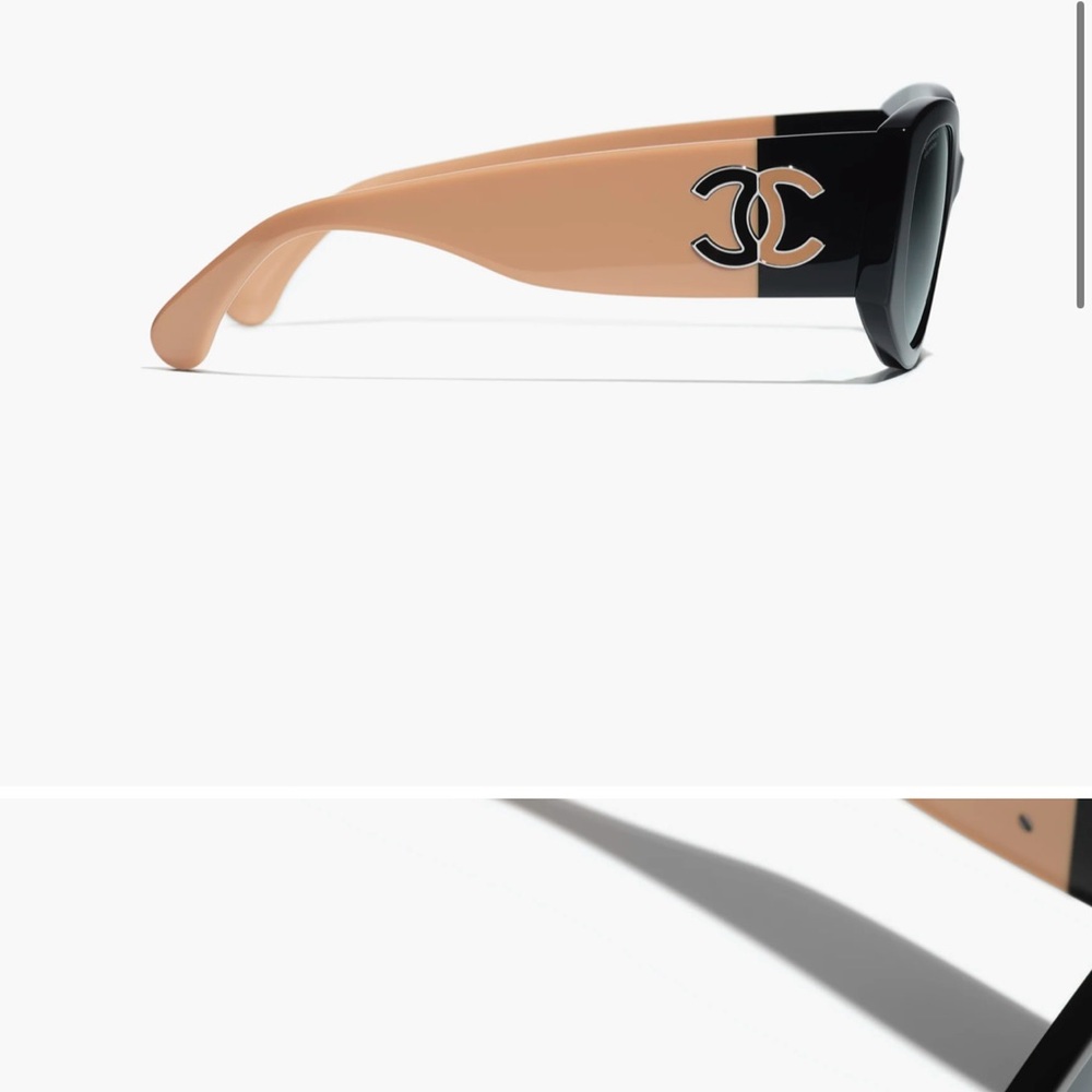 Chanel Black and Tan Sunglasses - Picture 2 of 3